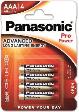 Батарейка Panasonic PRO POWER лужна AAA блістер, 4 шт. (LR03XEG/4BP) [113326]