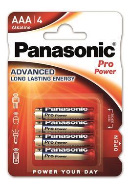 Батарейка Panasonic PRO POWER лужна AAA блістер, 4 шт. (LR03XEG/4BP) [113326]