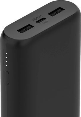 Акумулятор портативний літій-іонний Power Bank Belkin 20000мА&middot;год, 20Вт, 2хUSB-A/USB-C, чорний (BPB014BTBK) [108439]