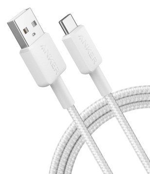 Кабель Anker 322 USB-A - USB-C, 0.9м, White (A81H5H21/A81H5G21) [616974]