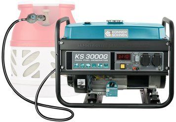 Генератор газобензиновий Konner&Sohnen KS 3000G LPG, 230В, 3.0кВт, ручний стартер, 45.4кг (KS3000G) [105942]