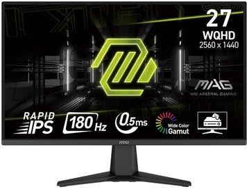 Монітор MSI 27" MAG 275QF 2xHDMI, DP, Audio, IPS, 2560x1440, 180Hz, 0.5ms, sRGB 101%, AdaptiveSync (9S6-3CE21M-035) [113820]