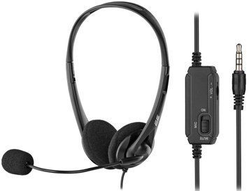 Гарнітура ПК стерео On-ear 2E CH11 mini-jack, omni-mic, 1.2м, чорний (2E-CH11SJ) [114269]