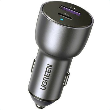 Автозарядка 2xUSB 36W (USB-C+USB-A) QC 3.0+ Косм. Сіра (CD213) UGREEN (60980) [404019]