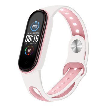 Ремінець BeCover Sport Style для Xiaomi Mi Smart Band 5/Mi Smart Band 6/Mi Smart Band 7 White-Pink (705174) [604601]