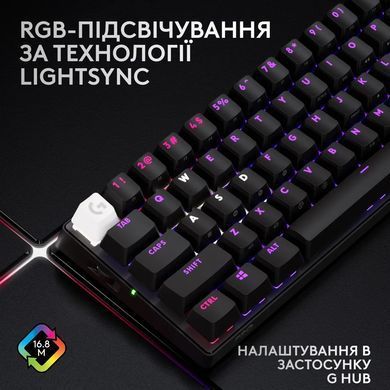 Клавiатура бездротова Logitech G PRO X 60 TKL GX Optical Black Tactile (920-011911) [606019]