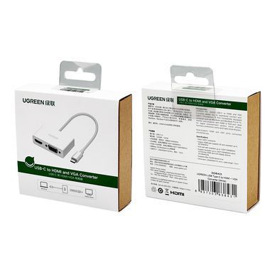 USB-хаб UGREEN USB Type C to HDMI + VGA Converter (White) (UGR-30843) [802763]