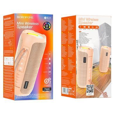 Портативна колонка BOROFONE BR21 Sports BT speaker, 5W*2, Candy Pink (6974443383645) [805603]