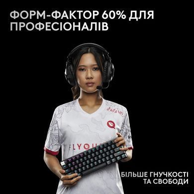 Клавiатура бездротова Logitech G PRO X 60 TKL GX Optical Black Tactile (920-011911) [606019]