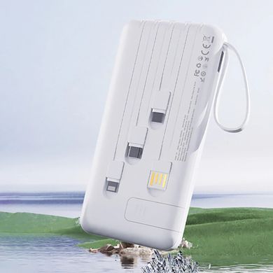 УМБ Dudao 10000mAh K11 10W USB-A,USB-C,microUSB, with USB-A/USB-C/Lightning/MicroUSB cables White (6977196681860) [405051]