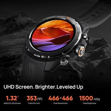 Смарт-годинник Mibro GS Explorer 48мм, 1.32", 466x466, AMOLED, BT 5.3, Dual-band GPS, 10 ATM, чорний обсидіан (XPAW017B) [113709]