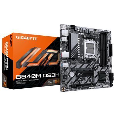 Материнська плата GIGABYTE B840M DS3H sAM5 B840 4xDDR5 M.2 HDMI DP mATX (B840M_DS3H) [111668]