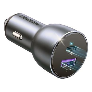 Автозарядка 2xUSB 36W (USB-C+USB-A) QC 3.0+ Косм. Сіра (CD213) UGREEN (60980) [404019]