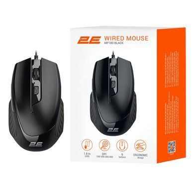 Миша 2E MF180, USB-A, чорний (2E-MF180UB) [104122]