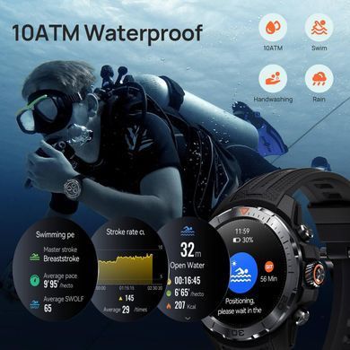 Смарт-годинник Mibro GS Explorer 48мм, 1.32", 466x466, AMOLED, BT 5.3, Dual-band GPS, 10 ATM, чорний обсидіан (XPAW017B) [113709]
