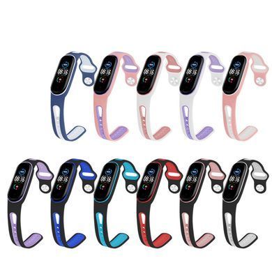 Ремінець BeCover Sport Style для Xiaomi Mi Smart Band 5/Mi Smart Band 6/Mi Smart Band 7 White-Pink (705174) [604601]