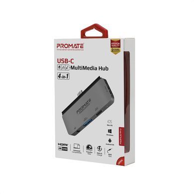 USB-хаб Promate PadHub-Pro USB Type-C 4-в-1 Grey (padhub-pro.grey) [605156]