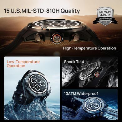 Смарт-годинник Mibro GS Explorer 48мм, 1.32", 466x466, AMOLED, BT 5.3, Dual-band GPS, 10 ATM, чорний обсидіан (XPAW017B) [113709]