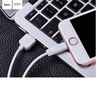 Кабель HOCO X1 USB to iP 2.4A, 1m, PVC, PVC connectors, White (6957531032007) [804374]