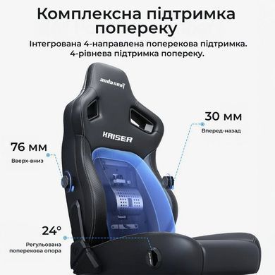 Крісло для геймерів Anda Seat Kaiser 4 V2 Size XL PVC Gray Fabric (AD12YDDC-XLL-20-G-CF-03) [620246]