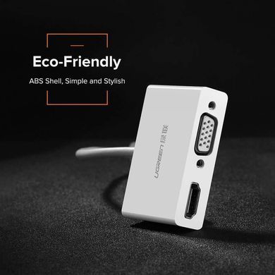 USB-хаб UGREEN USB Type C to HDMI + VGA Converter (White) (UGR-30843) [802763]