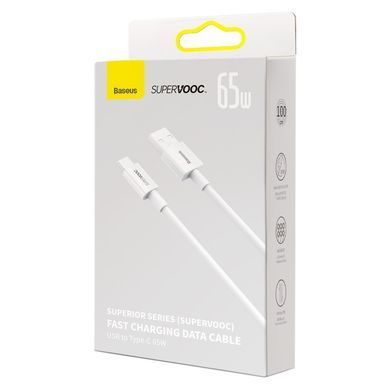 Кабель Baseus Superior Series (SUPERVOOC) Fast Charging Data Cable USB to Type-C 65W 1m White (CAYS000902) [802264]