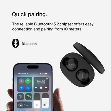 Навушники TWS Belkin Soundform Bolt True Wireless, чорний (AUC009BTBLK) [107498]