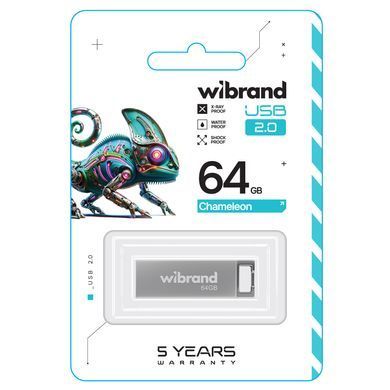 Флеш-накопичувач Wibrand USB 2.0 Chameleon 64Gb Silver (WI2.0/CH64U6S) [802962]