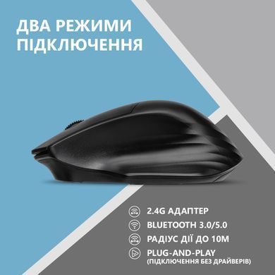 Миша 2E MF280 Silent, WL/BT, чорний (2E-MF280WBK) [104010]