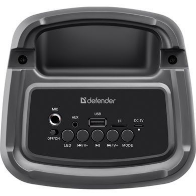 Акустична система 1.0 Defender Boomer 20, 20Вт Light/BT/FM/USB/AUX/MIC, чорна (65820) [405282]
