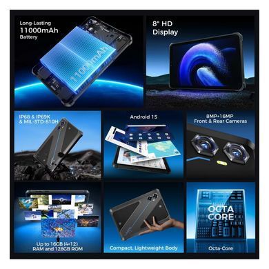 Планшет OUKITEL RT3 plus 8" 4/128GB NFC LTE Black (6941749808516) [712951]