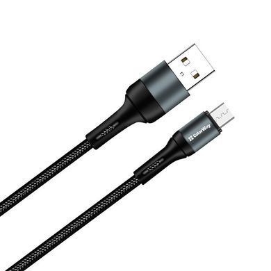 Кабель ColorWay USB - micro USB (M/M), Nylon, 2.4 А, 1 м, Black (CW-CBUM045-BK) [616030]