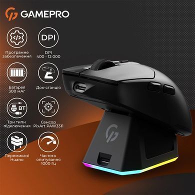 Миша бездротова GamePro Genesis Airmaster Black (GM167B) [619313]