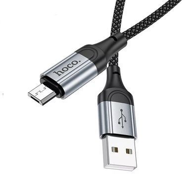 Кабель HOCO X102 USB to Micro 2.4A, 1m, nylon, aluminum connectors, Black (6942007608763) [802422]