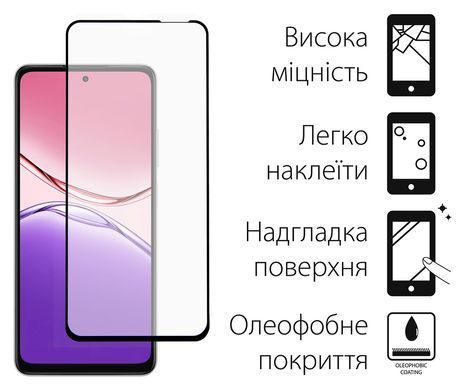 Комплект захисних стекол Dengos для Oppo A5x Black Full Glue (DG-TGSCP-11) [615614]