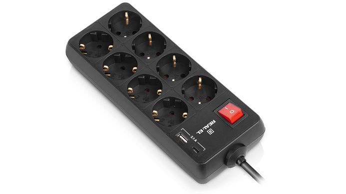 Фільтр живлення REAL-EL RS-Protect 805 3м Black (EL122300043) [605301]