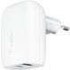 Зарядний пристрій мережевий Belkin 37Вт USB-C PD PPS 25Вт, USB-A 12Вт, білий (WCB007VFWH) [108886], фото 1