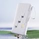 УМБ Dudao 10000mAh K11 10W USB-A,USB-C,microUSB, with USB-A/USB-C/Lightning/MicroUSB cables White (6977196681860) [405051], фото 3