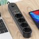 Фільтр живлення ColorWay 4 розетки, 4USB (Type-C PD20W + 3USB QC3.0) (45W), 2м, Black (CW-CHE44PDB) [612357], фото 8