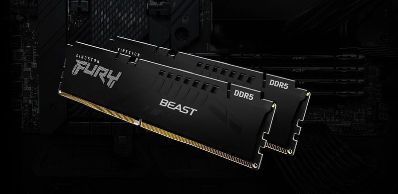 Модуль пам`яті DDR5 2x16GB/5200 Kingston Fury Beast Black (KF552C40BBK2-32) [610279]
