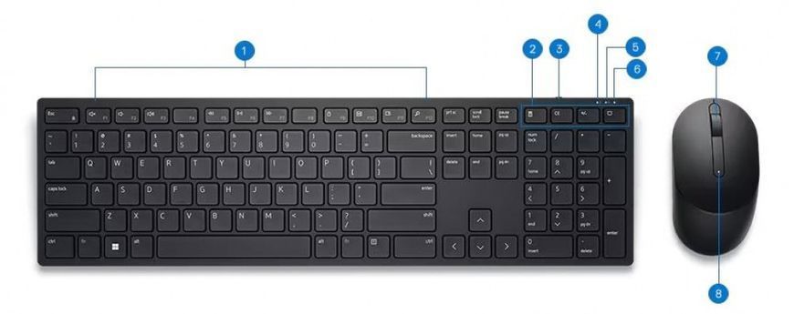 Комплект Dell Pro Wireless Keyboard and Mouse - KM5221W - Ukrainian (QWERTY) (580-AJRT) [103576]