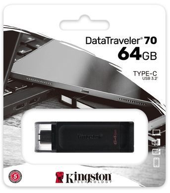 Накопичувач Kingston 64GB USB 3.2 Type-C Gen 1 DT70 (DT70/64GB) [109001]