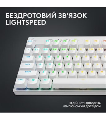 Клавiатура бездротова Logitech G PRO X TKL Lightspeed White Tactile (920-012148) [612078]