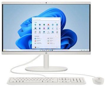 Комп'ютер персональний моноблок HP All-in-One 21,5" FHD VA AG, Intel i3-N300, 8GB, F512GB, UMA, WiFi, кл+м, 2р, DOS, білий (C31F4EA) [111462]