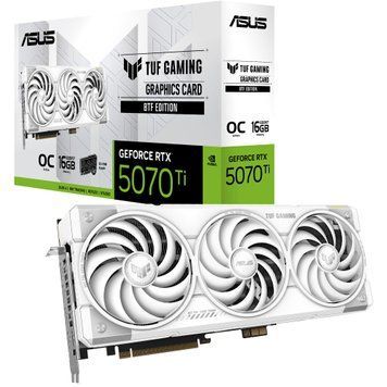 Відеокарта GF RTX 5070 Ti 16GB GDDR7 TUF Gaming OC BTF White Asus (TUF-RTX5070TI-O16G-BTF-WHITE) [613431]