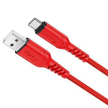 Кабель HOCO X59 USB to Type-C 3A, 1m, nylon, TPE connectors, Red (6931474744937) [802242]