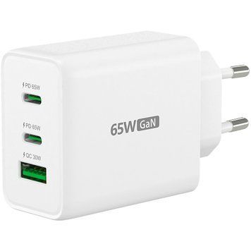 Мережевий зарядний пристрій J5create GaN USB-C 65W White (JUP3365E-EN) [618214]