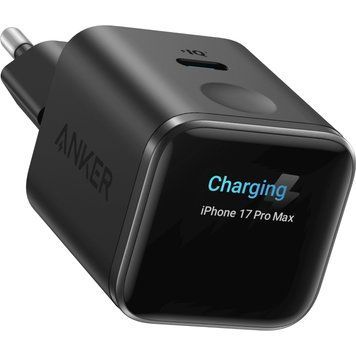 Мережевий зарядний пристрій Anker Nano Charger 45W USB-C Smart Display Black (A121DG11) [620703]