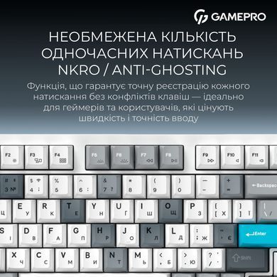 Клавіатура бездротова GamePro Asgard Drakkar Keychron Super Red Switch White (MK305WH) [616475]