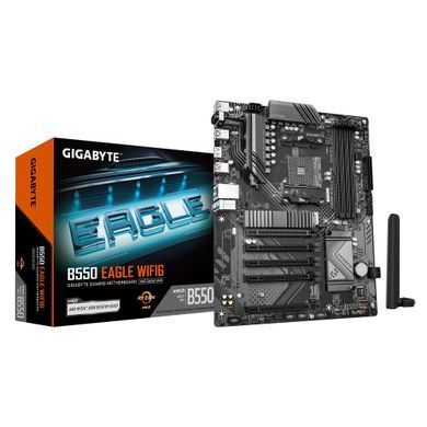 Материнська плата GIGABYTE B550 EAGLE WIFI6 sAM4 B550 4xDDR4 M.2 Wi-Fi BT HDMI ATX (B550_EAGLE_WIFI6) [110772]